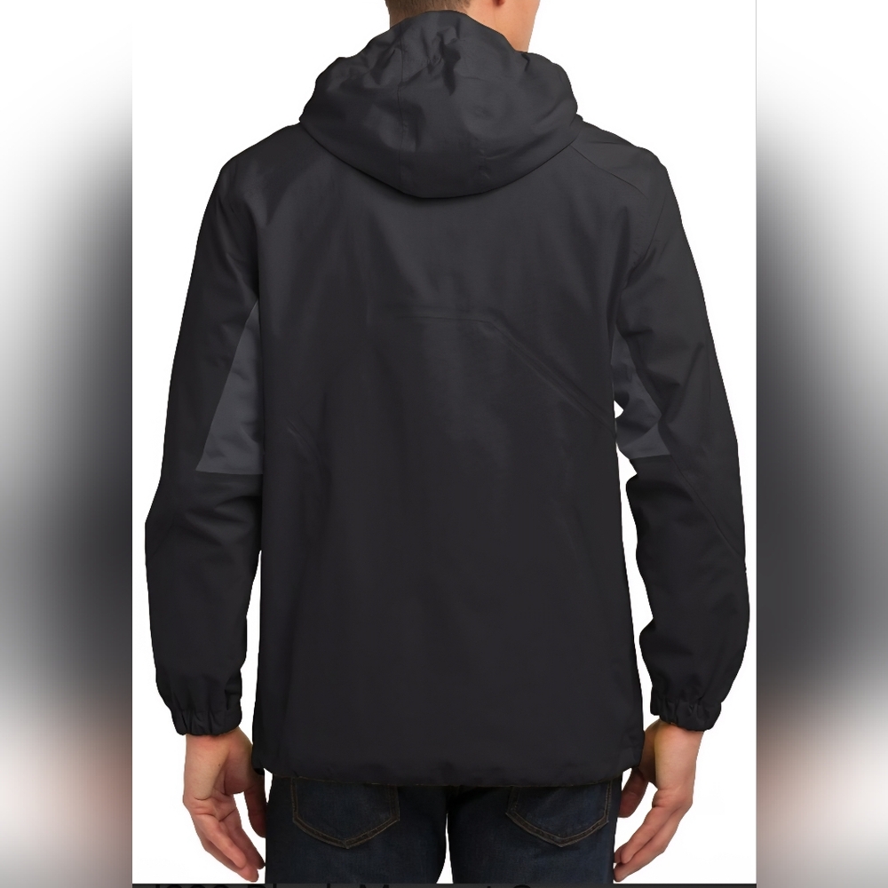 Men's XL Port Authority Cascade Waterproof Hooded Jacket Raincoat Parka Black - Picture 3 of 16